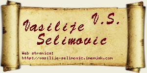 Vasilije Selimović vizit kartica